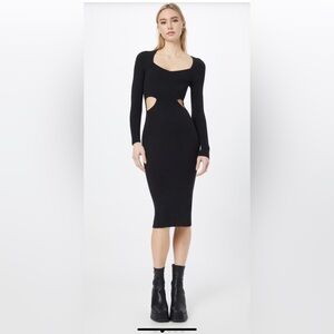 NWT Abercrombiee & Fitch Black Knit Sweater Dress with Side Cut-outs Size Small